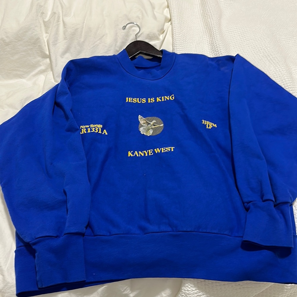 Yeezy Jesus is king blue sweater
